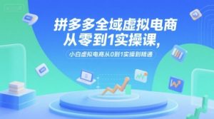 拼多多全域虚拟电商从零到1实操课，小白虚拟电商从0到1实操到精通-翻身站