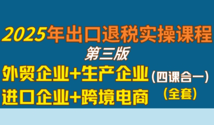 崔sir·出口退税实操-外贸企业+生产企业+跨境电商+进口企业(四课合一)-翻身站