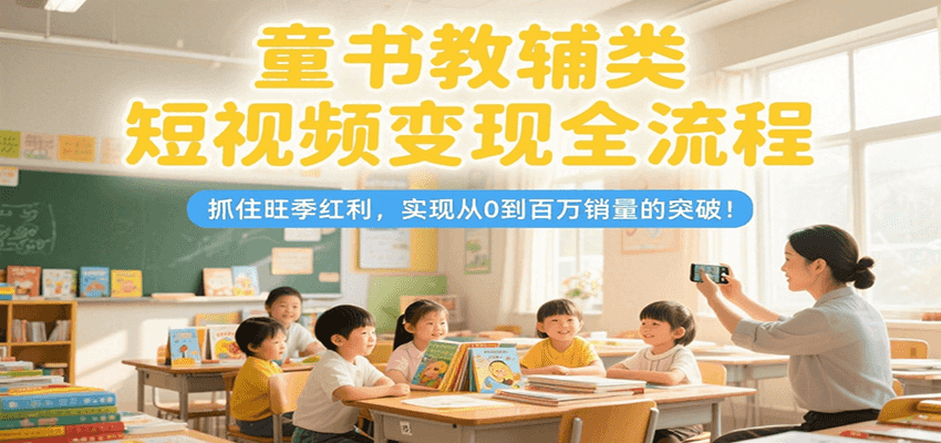 童书教辅类短视频变现全流程，抓住旺季红利，实现从0到百万销量的突破！-翻身站