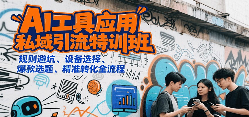 AI工具应用私域引流特训班，规则避坑、设备选择、爆款选题、精准转化全流程-翻身站