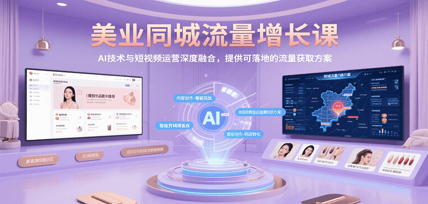 美业同城流量增长课，AI技术与短视频运营深度融合，提供可落地的流量获取方案-翻身站