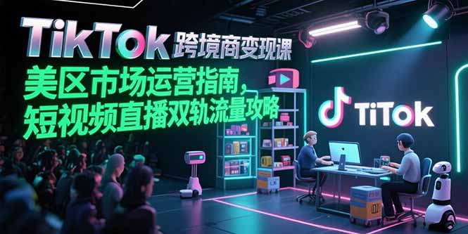 TikTok跨境电商变现课，美区市场运营指南，短视频直播双轨流量攻略-翻身站