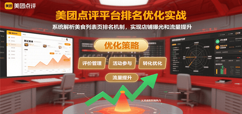 美团点评平台排名优化实战，系统解析美食列表页排名机制，实现店铺曝光和流量提升-翻身站