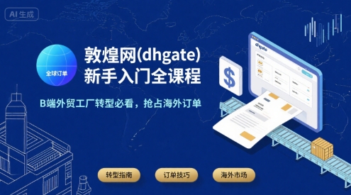 敦煌网(dhgate)新手入门全课程，B端外贸工厂转型必看，抢占海外订单-翻身站
