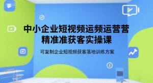 中小企业短视频运营精准获客实操课，可复制企业短视频获客落地训练方案-翻身站