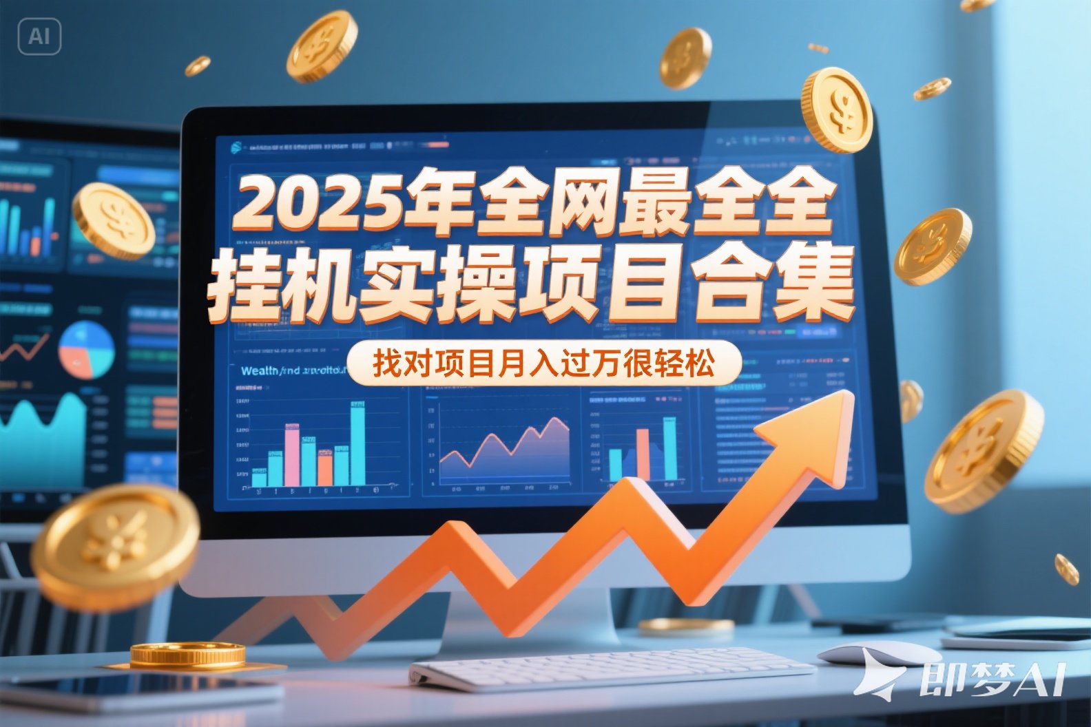 2025年挂机实操项目实操演练，挂机类型，AI直播类型，轻资产创业类型…-翻身站