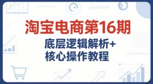 淘宝电商第16期，底层逻辑解析+核心操作教程，运营、推广提升能力的必学课程+配套资料-翻身站