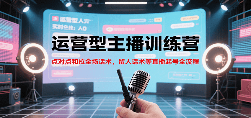运营型主播训练营，点对点和拉全场话术，留人话术等直播起号全流程(更新7月)-翻身站