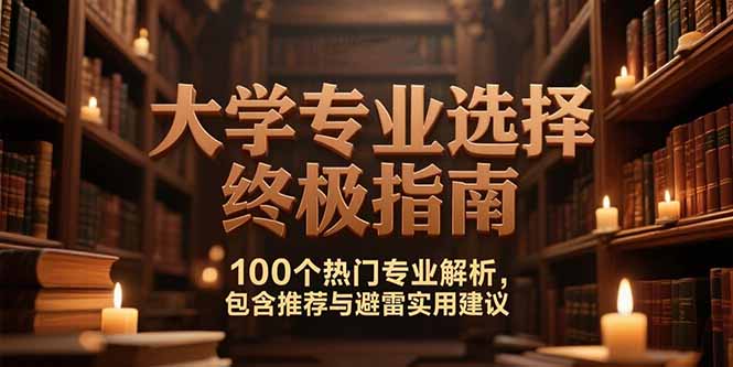 付费文：大学专业选择终极指南,100个热门专业解析,包含推荐与避雷实用建议-翻身站