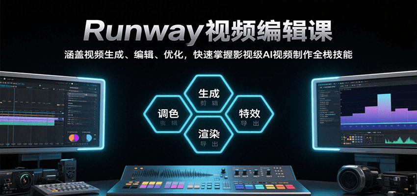 Runway视频编辑课，涵盖视频生成、编辑、优化，快速掌握影视级AI视频制作全栈技能-翻身站