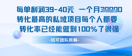 每单利润40一个月7k+转化最高的私域项目，每个人都要的产品转化率已经能做到100%-翻身站