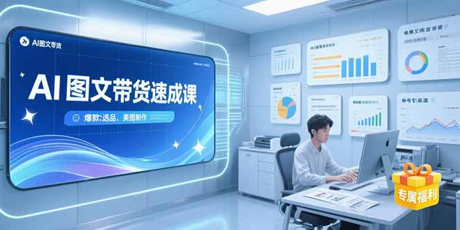 AI图文带货速成课，养号引流秘籍，爆款选品策略，美图制作全流程-翻身站