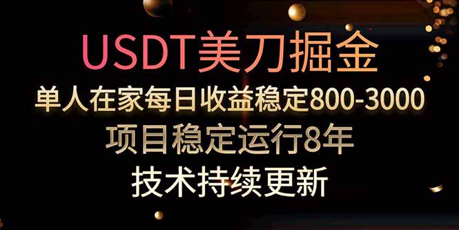 USDT美刀掘金，单人每日收益800-3000，稳定运行8年-翻身站