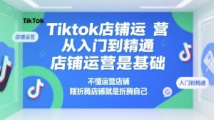 Tiktok店铺运营从入门到精通，店铺运营是基础，不懂运营店铺，瞎折腾店铺就是折腾自己-翻身站
