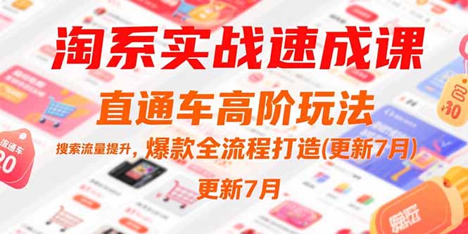淘系实战速成课，直通车高阶玩法，搜索流量提升，爆款全流程打造(更新7月-翻身站