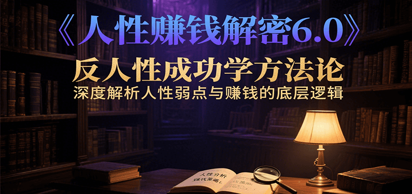 人性赚钱解密6.0，反人性成功学方法论，深度解析人性弱点与赚钱的底层逻辑-翻身站