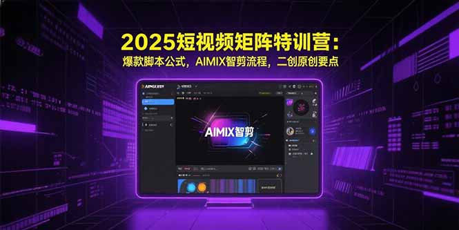 2025短视频矩阵特训营：爆款脚本公式，AIMIX智剪流程，二创原创要点-翻身站
