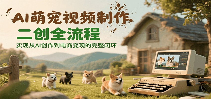 AI萌宠视频制作二创全流程，实现从AI创作到电商变现的完整闭环-翻身站