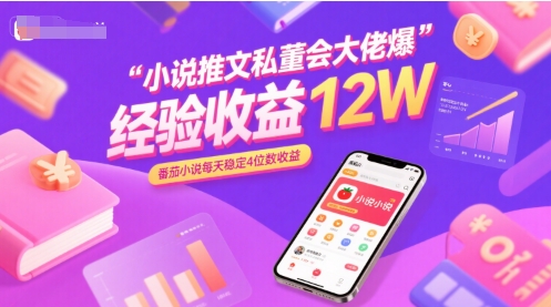 小说推文私董会大佬爆单经验分享收益12W，番茄小说每天稳定4位数收益-翻身站
