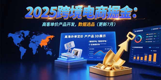 2025跨境电商掘金：蓝海市场定位，高客单价产品开发，数据选品(更新7月-翻身站