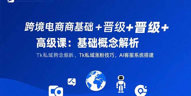 跨境电商基础+晋级+高级课：基础概念解析,Tk私域涨粉技巧,AI客服系统搭建-翻身站