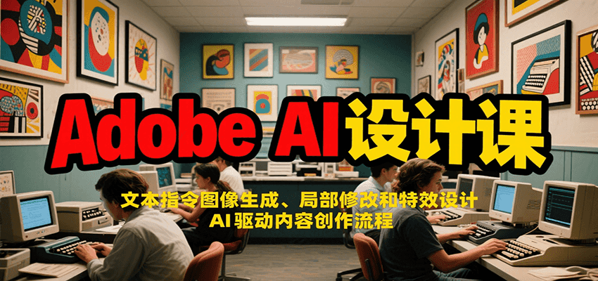 Adobe AI设计课：文本指令图像生成、局部修改和特效设计，AI驱动内容创作流程-翻身站
