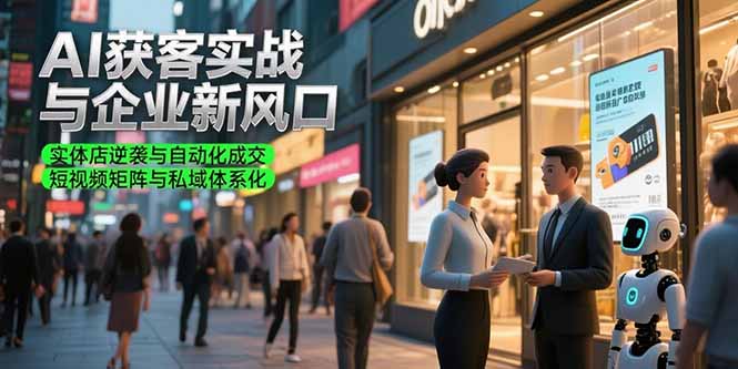 AI获客实战与企业新风口，实体店逆袭与自动化成交 短视频矩阵与私域体系化-翻身站