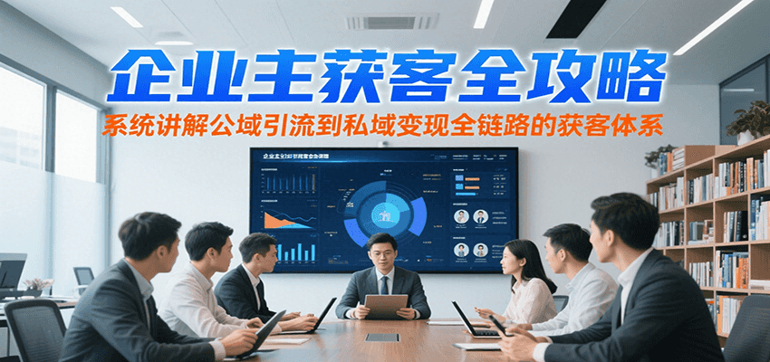 企业主获客全攻略，系统讲解公域引流到私域变现全链路的获客体系-翻身站