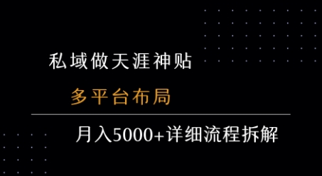 私域做天涯神贴 多平台布局 月入5k+详细流程拆解-翻身站