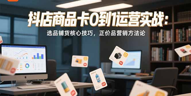抖店商品卡0到1运营实战：选品铺货核心技巧，正价品营销方法论-翻身站