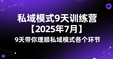 私域模式9天训练营【2025年7月】​9天带你理顺私域模式各个环节-翻身站