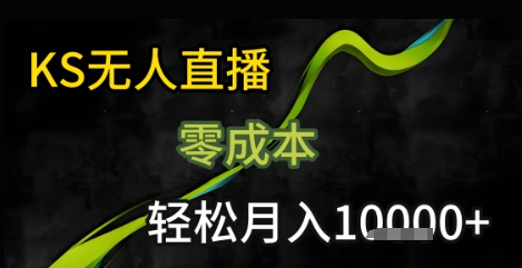 KS无人直播25年最新玩法，只需一部手机，轻松月入1W+【揭秘】-翻身站