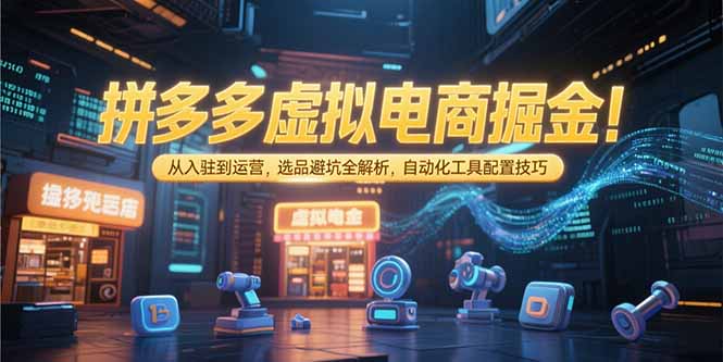 拼多多虚拟电商掘金：从入驻到运营，选品避坑全解析，自动化工具配置技巧-翻身站