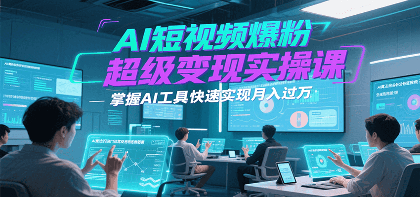 AI短视频爆粉超级变现实操课，掌握AI工具快速实现月入过万-翻身站