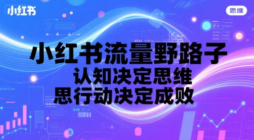 小红书流量野路子，认知决定思维，思维决定行动，行动决定成败-翻身站