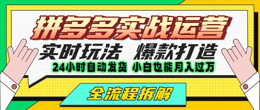 拼多多最新实战运营高投产：长久稳定项目，单店利润一天三位数-翻身站