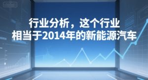 付费文章：行业分析，这个行业，相当于2014年的新能源汽车-翻身站
