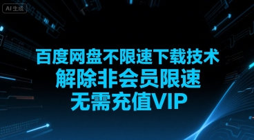百度网盘不限速下载技术，解除非会员限速，无需充值VIP-翻身站