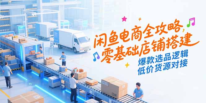 闲鱼电商全攻略，零基础店铺搭建，爆款选品逻辑，低价货源对接-翻身站
