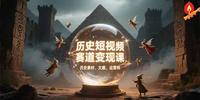 历史短视频赛道变现课，百集素材库应用，文案剪辑技巧，账号运营全案-翻身站