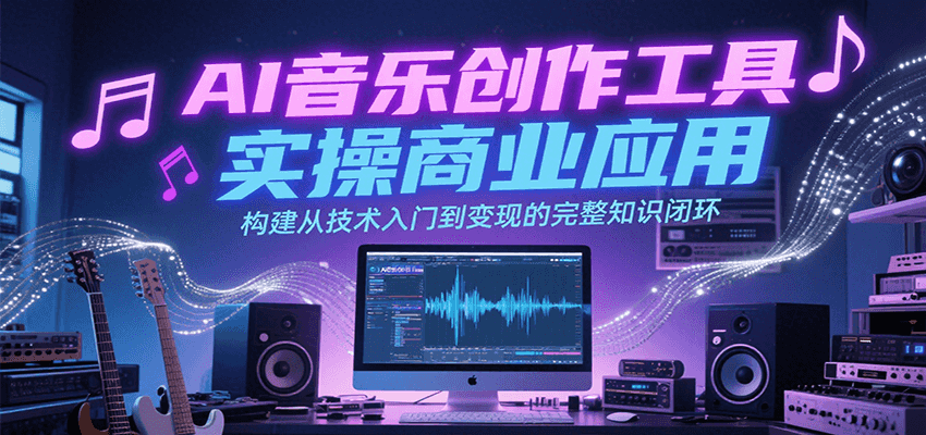 AI音乐创作工具实操商业应用，构建从技术入门到变现的完整知识闭环-翻身站