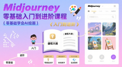 midjourney零基础入门到进阶课程，零基础学会AI绘画-翻身站