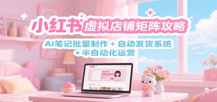 小红书虚拟店铺矩阵攻略：AI笔记批量制作 + 自动发货系统 + 半自动化运营-翻身站