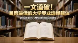 付费文章：一文道破！目前最佳的大学专业选择建议，看完你就心里彻底踏实明朗了-翻身站