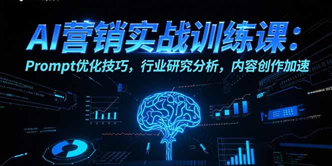 AI营销实战训练课：Prompt优化技巧，行业研究分析，内容创作加速-翻身站