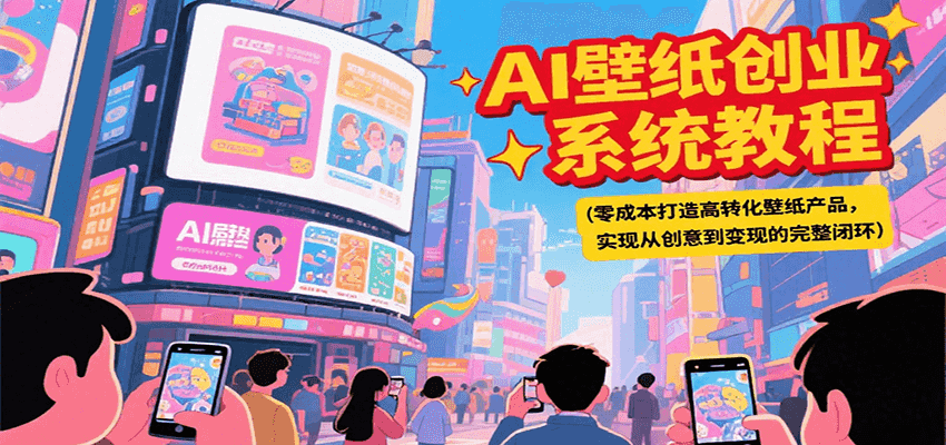 AI壁纸创业系统教程，零成本打造高转化壁纸产品，实现从创意到变现的完整闭环-翻身站