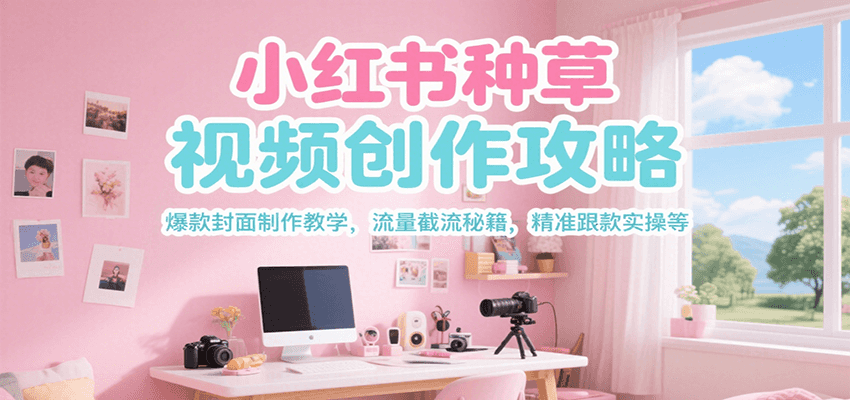 小红书种草视频创作攻略，爆款封面制作教学 ，流量截流秘籍 ，精准跟款实操等-翻身站