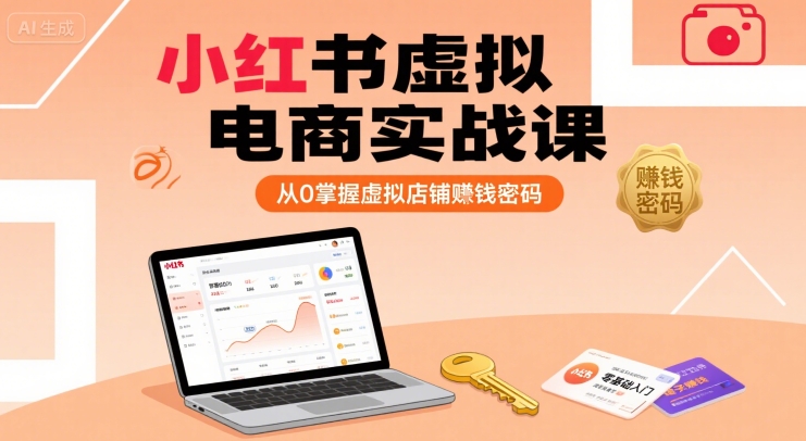 小红书虚拟电商实战课，从0掌握虚拟店铺賺钱密码-翻身站