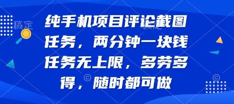 纯手机项目评论截图任务，两分钟一块钱 任务无上限多劳多得，随时随地都能做【揭秘】-翻身站
