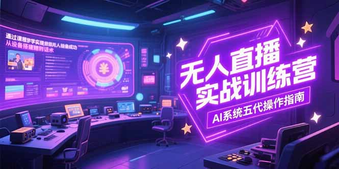无人直播实操训练营，从设备搭建到话术，AI系统五代操作指南(7月更新-翻身站